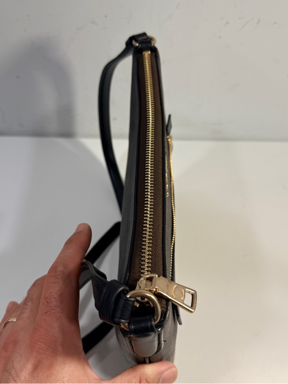 Coach Signature Rowan File Crossbody Shoulder Bag Brown Black Coated Canvas - Picture 11 of 12